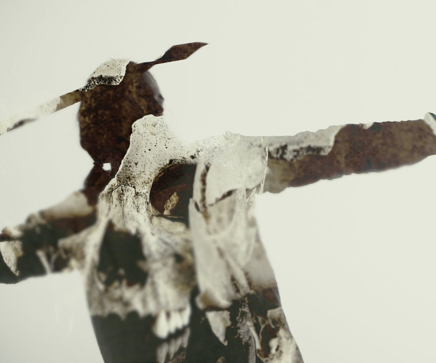 Neolithischer Mann mit Speer in Angriffsstellung